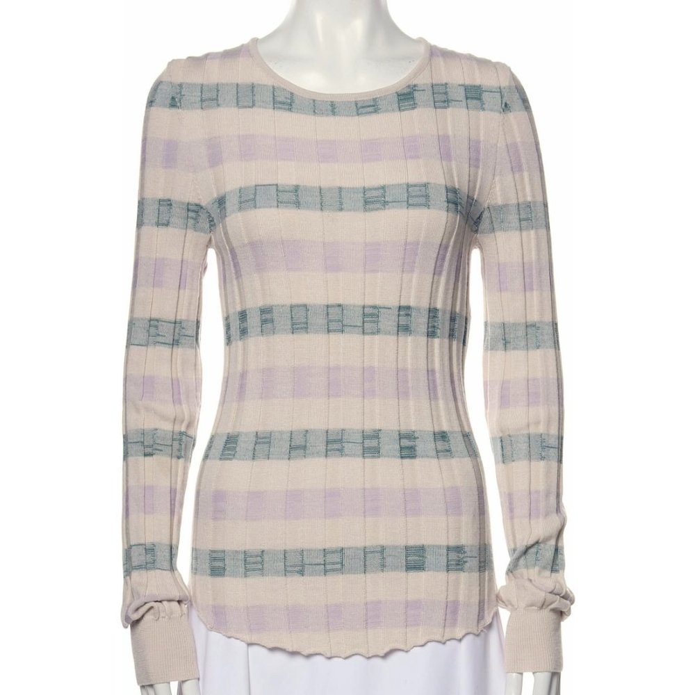 TELA Knit Striped Crew Neck Sweater